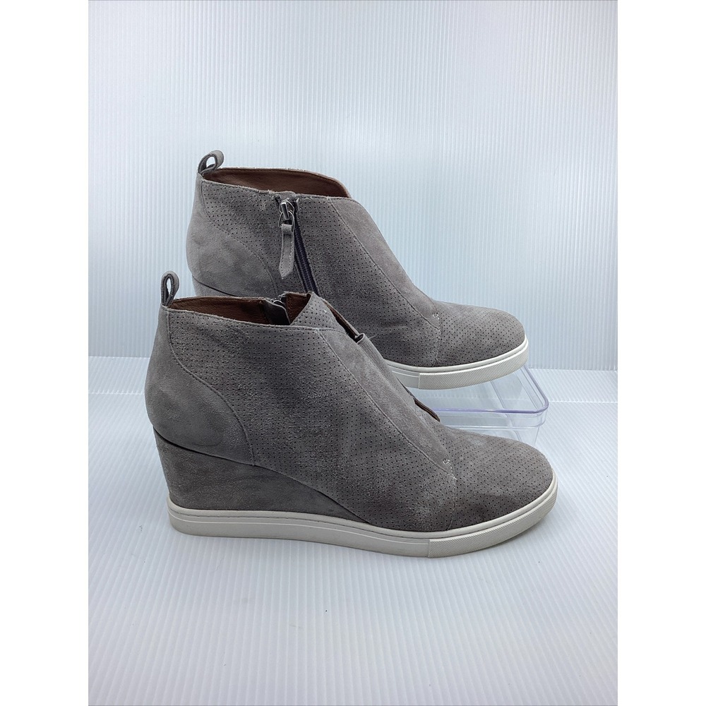 L Paola Linea Wedge Shoes Womens 10 M Gray Suede Felicia Comfort Urban